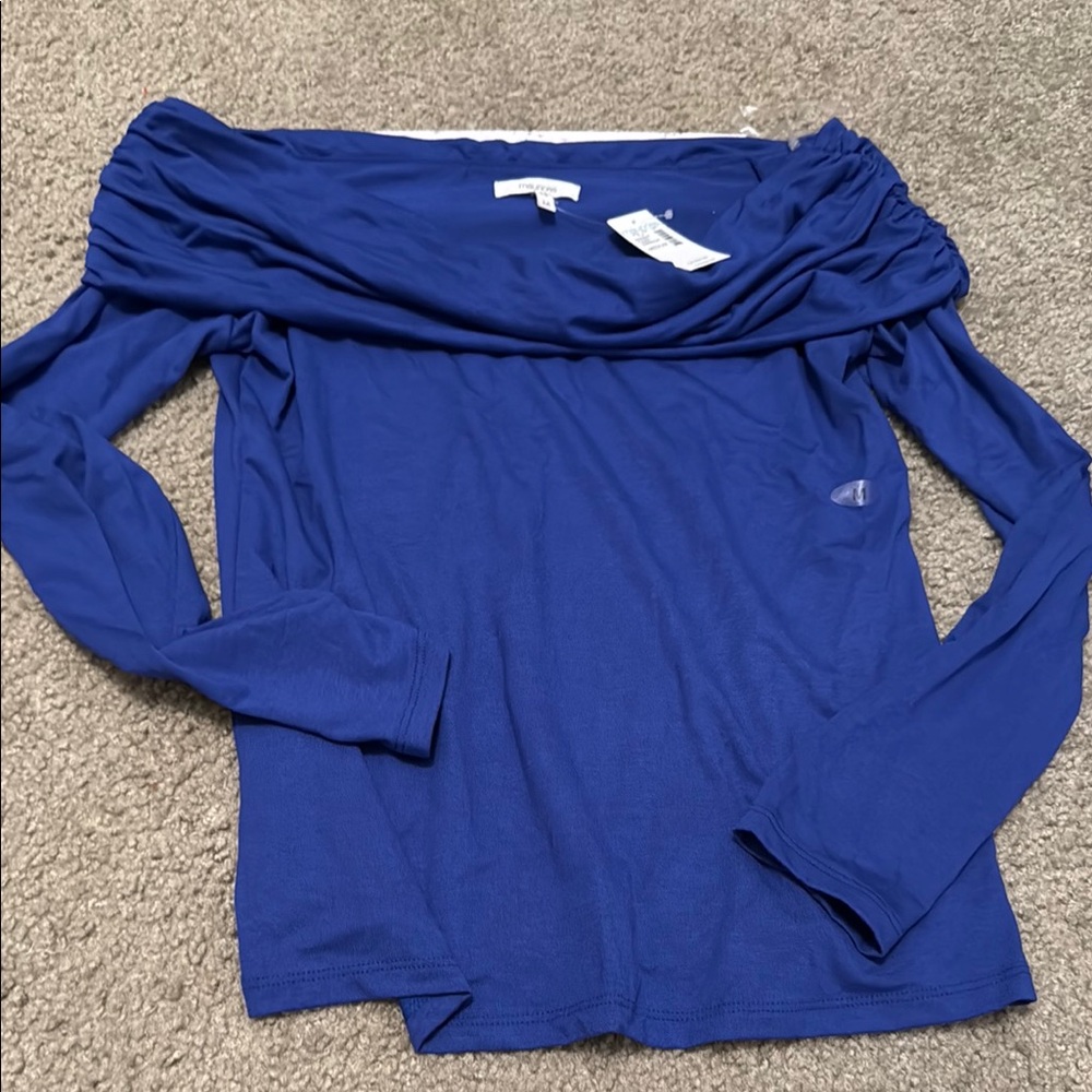 Blue Off-Shoulder Women's Top